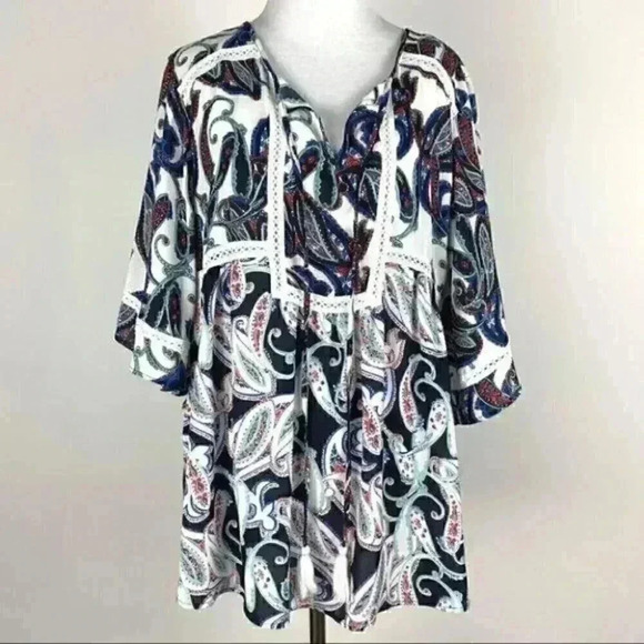 Zack and Rachel top size XL Multicolored Paisley - Picture 1 of 8